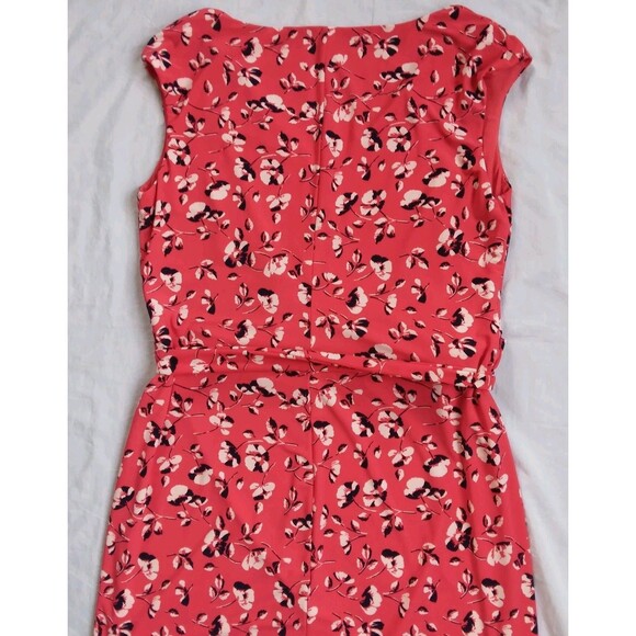 Lauren Ralph Lauren Red Floral Dress Shift Stretch Career Women's Size 12 - Picture 9 of 10